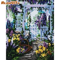 ruopoty 60%c3%9775cm diy painting by numbers flower house canvas drawing handpainted gift home wall decor art