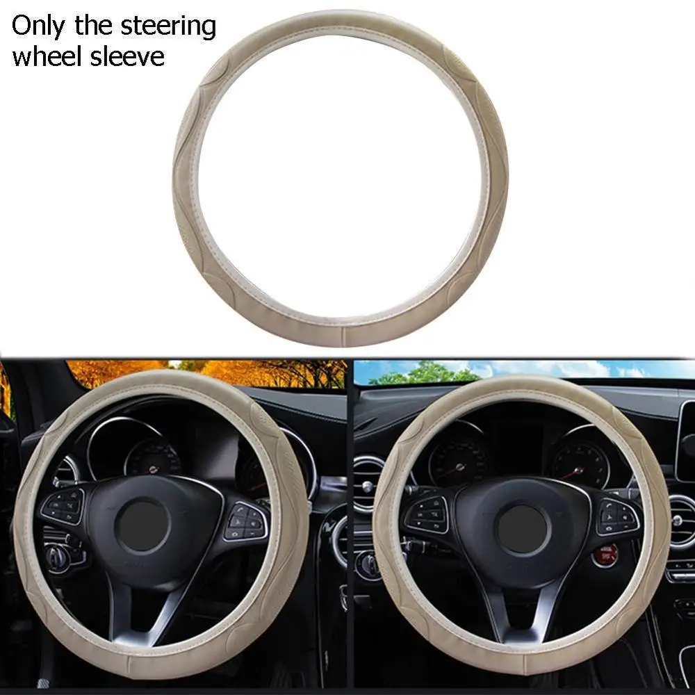 Кожаная универсальная оплетка рулевого колеса автомобиля 38 см автомобильный