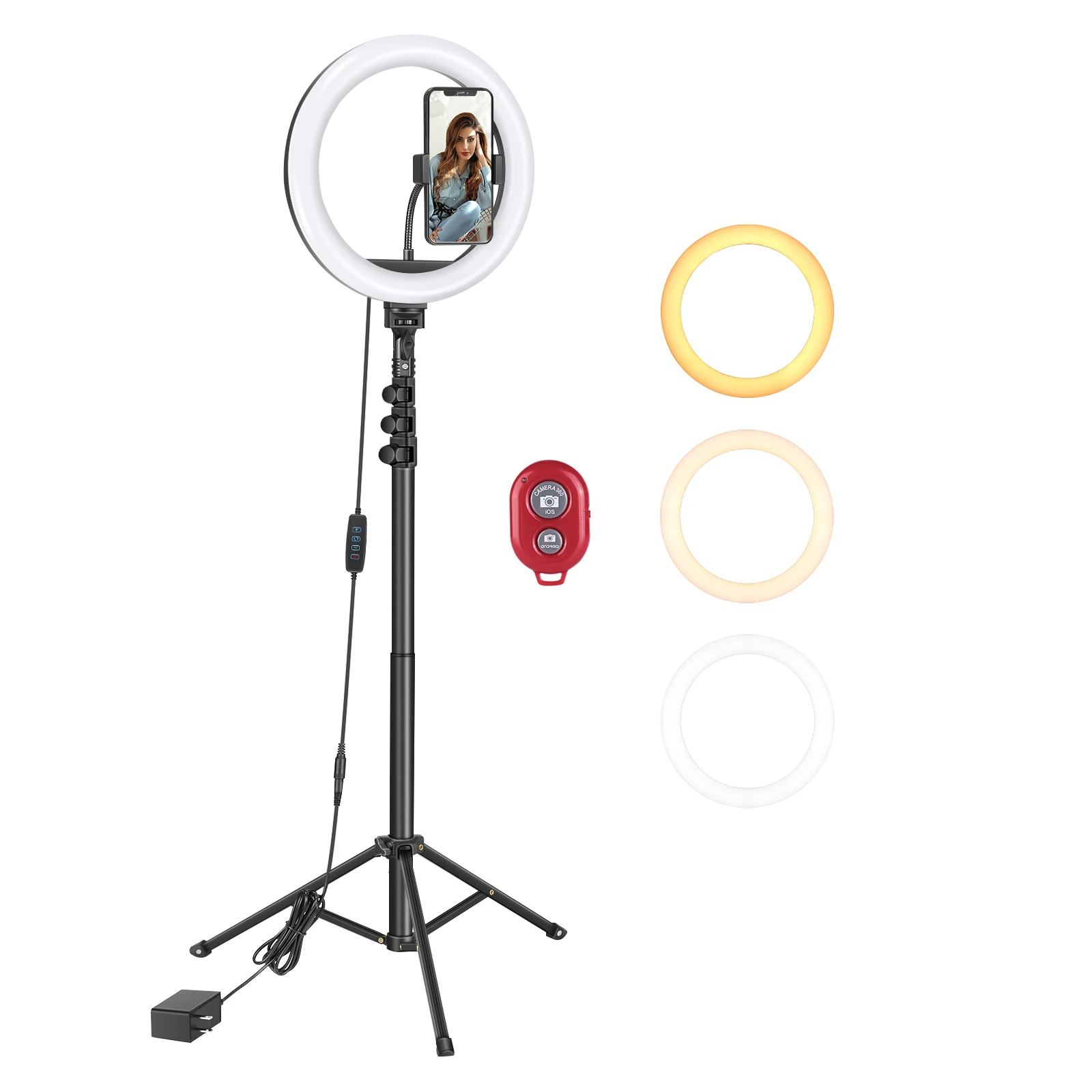 

Neewer 10-inch Selfie Ring Light with Tripod Stand, Dimmable Ringlight for Makeup/LiveStream/YouTube/Video Conference/Zoom Calls