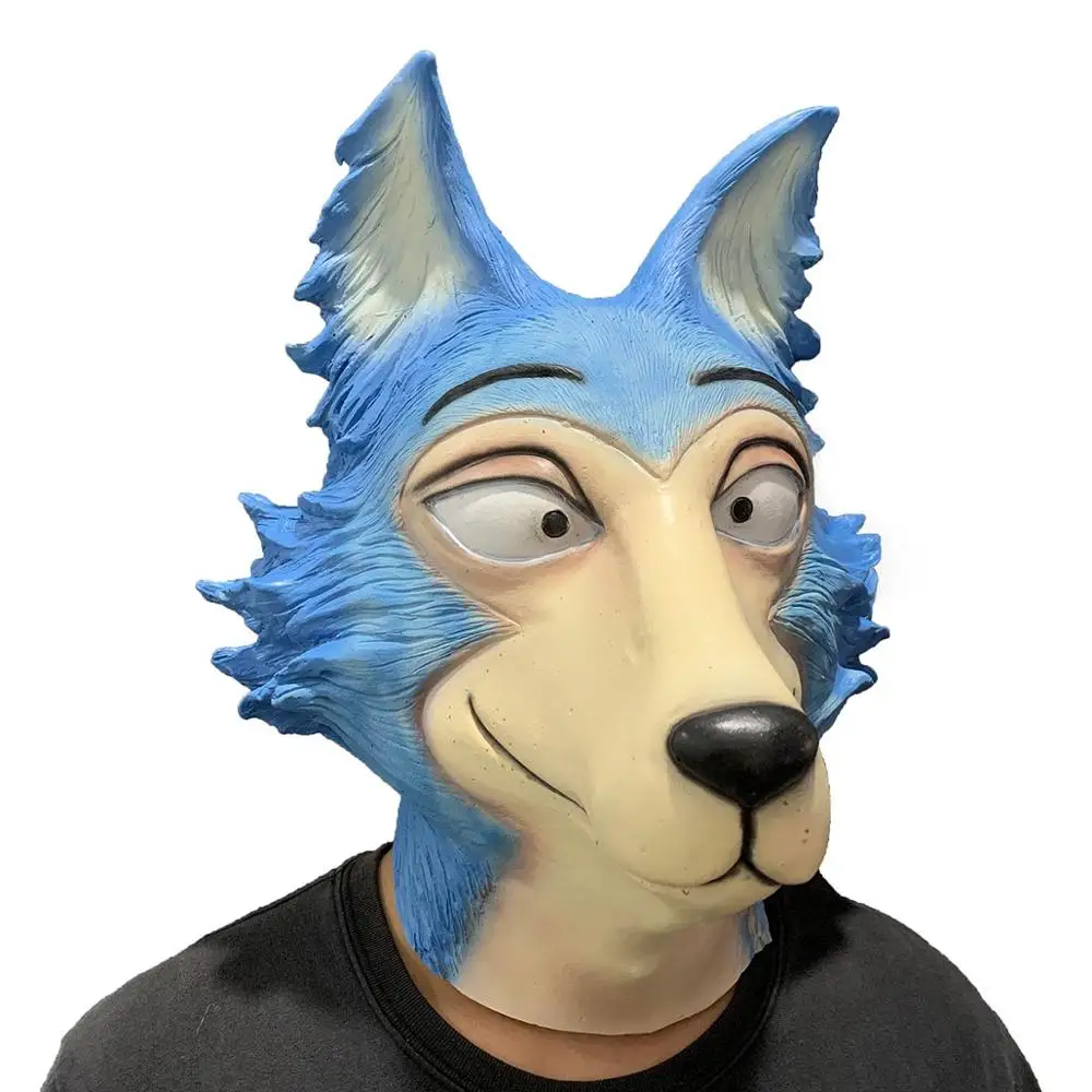 

Beastars аниме Legoshi маска голова Волка латекс полный уход за кожей лица Косплэй костюм аксессуары Хэллоуин реквизит игрушка-серый