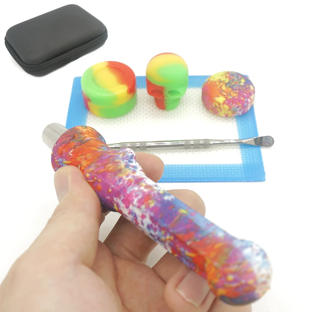 1 Набор силиконовых мазками трубы с Титан ногтей банку сигарета сорняк