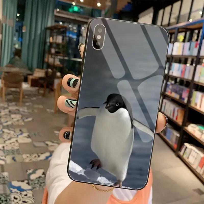 KPUSAGRT милый Пингвин мягкий резиновый чехол для телефона закаленное стекло iPhone 11 Pro