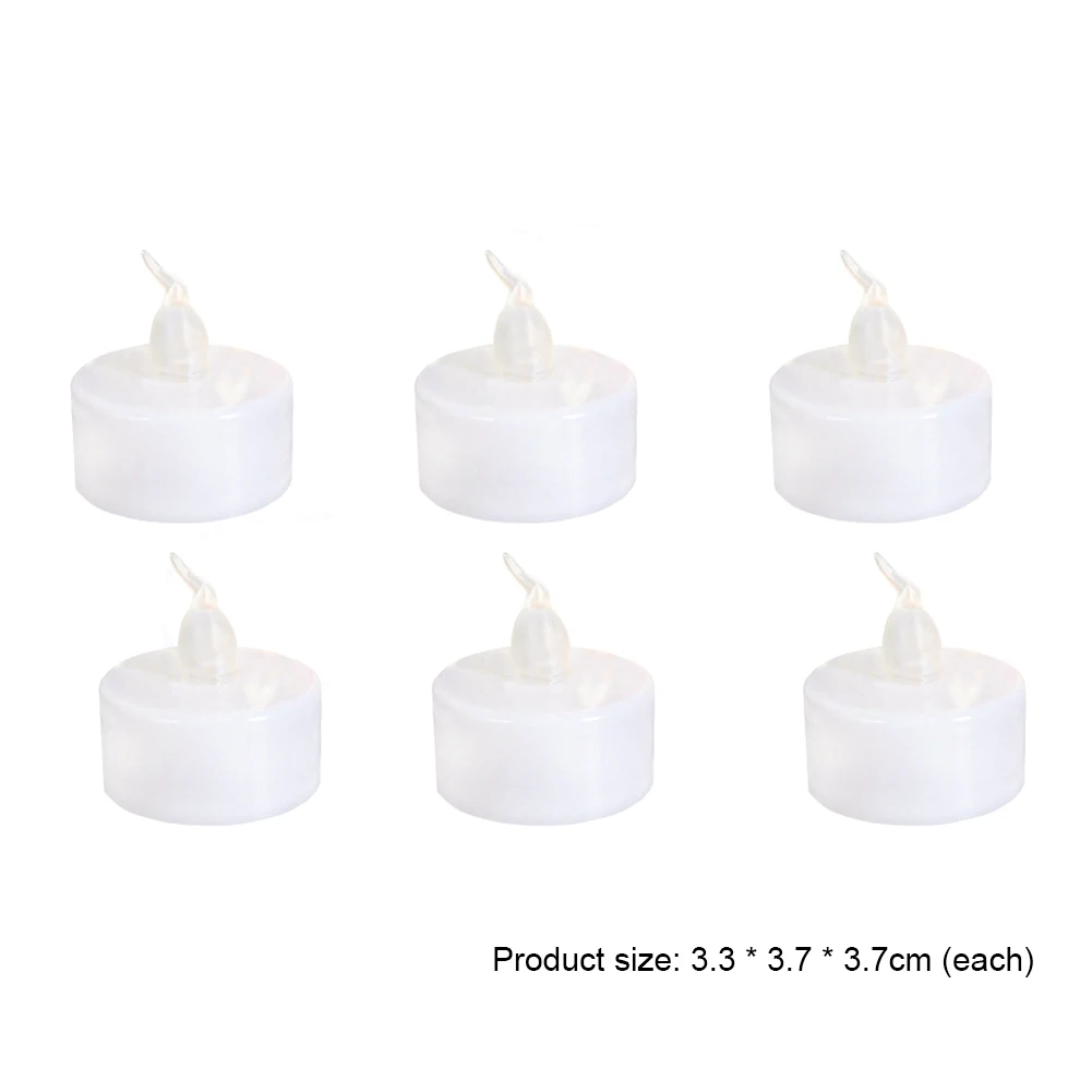 

6 Pcs LED Flickering Electronic Candle Colorful Flameless Candle Atmosphere Lamp For Birthday Party Valentine's Day Decoration