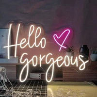 custom led hello gorgeous heart beauty bar shop neon sign hair beauty salon store room business signs bedroom wall decor
