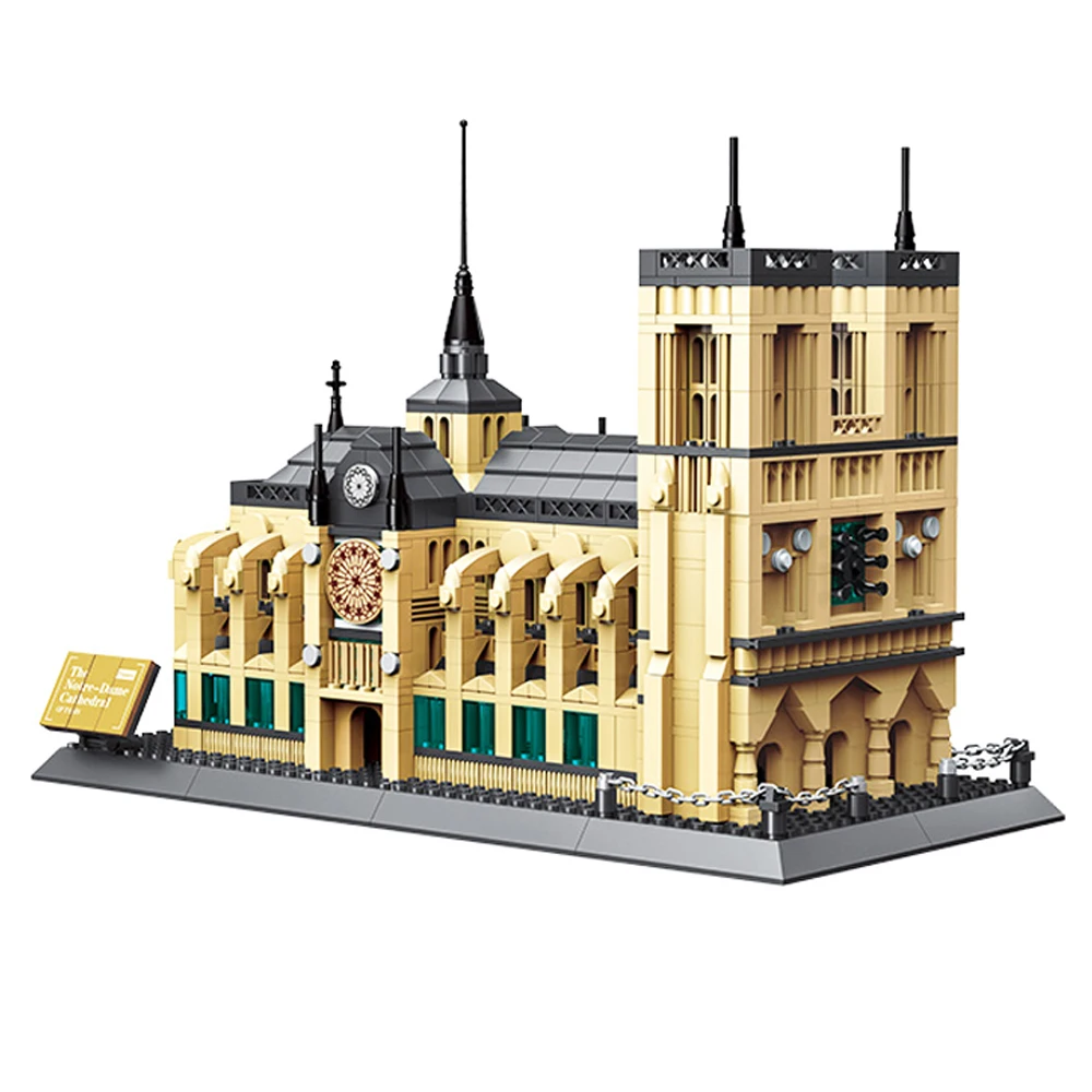 

Wange 5210 Architecture NOTRE DAME CATHEDRAL Of Paris Building Blocks Classic Landmark Model Bricks Toys For Children
