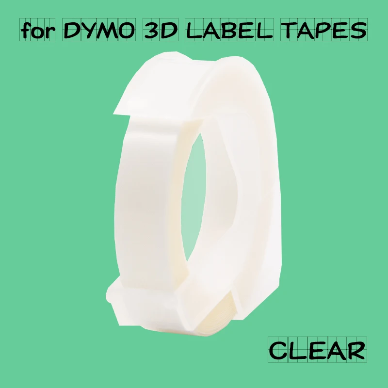 UniPlus 9 мм прозрачные этикетки ленты для 3D тиснения Dymo Stong клейкие S0717930 S0717910 S0720020 1610