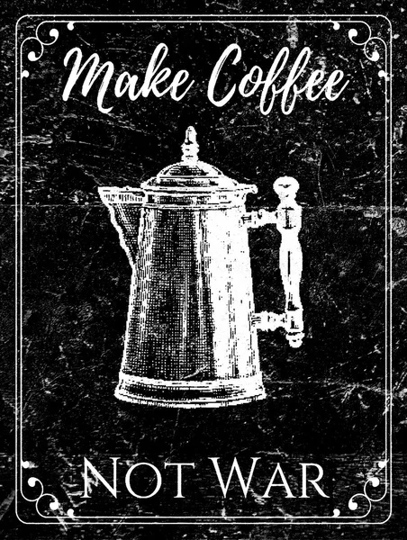 

Make Coffee, Retro Metal Aluminium Sign Vintage / Cafe