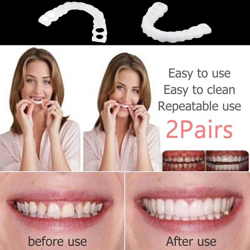 Комплект из 2 предметов верх Нижняя протез отбеливание зубов поддельные зуб