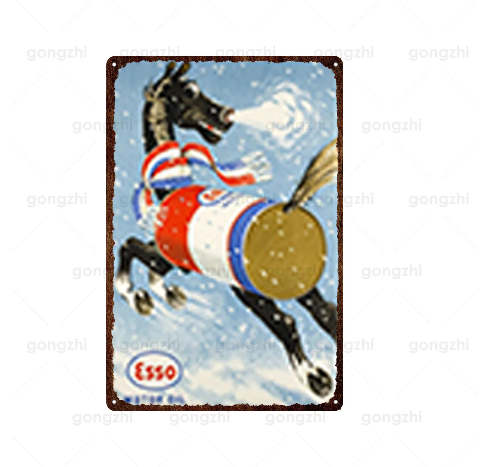 

2020 Hot Sale Customized Indicator Road Signs Golf Course Logo Retro Tin Painting Metal Craft Fade Resistance Home Decoration