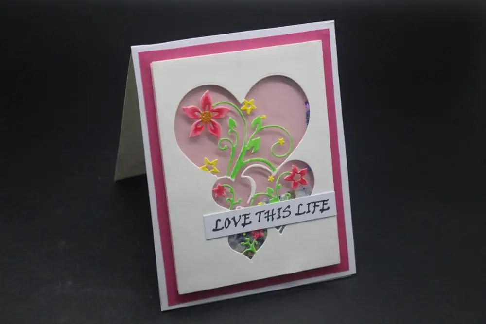 Вырубные штампы в форме сердца для скрапбукинга виде цветов трафареты поделок