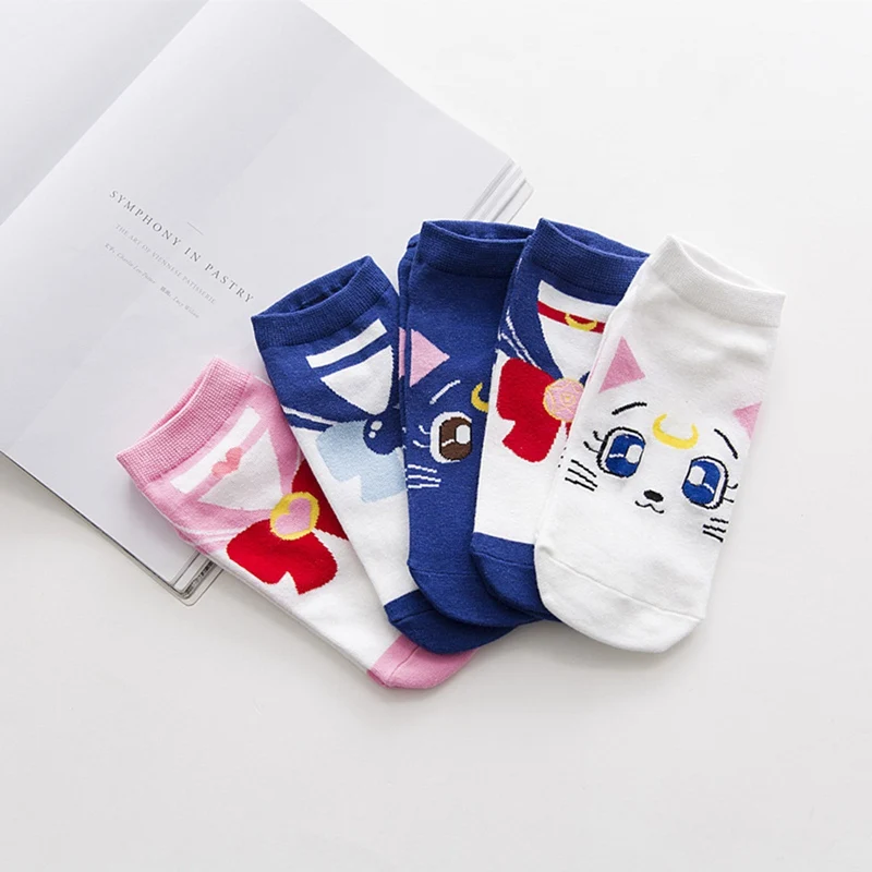 

2020 New Fashion Girls Womens Cotton Socks Anime Sailor Moon Ankle Casual Dress Socks