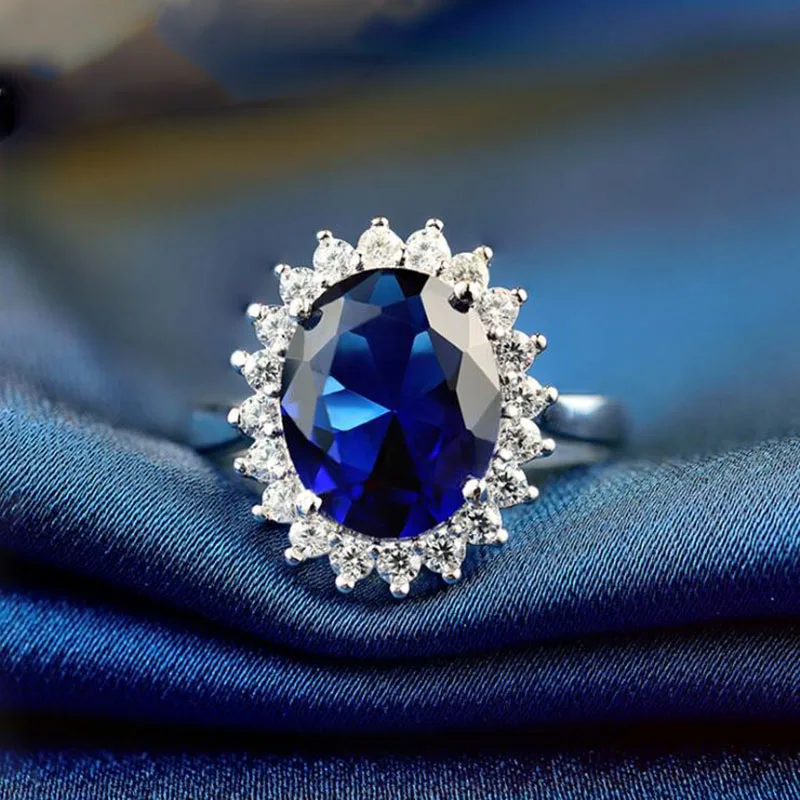 

Real Solid 925 Sterling Silver Adjustable Ring Fashion Women Sapphire Fine Jewelry Brand Wedding Engagement Silver Rings