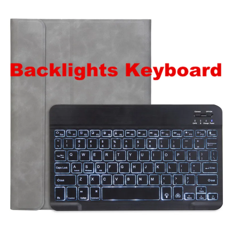 Backlights-GR-BGBBK Съемная Bluetooth клавиатура для iPad 10," A2200 A2198 A2232 смарт-чехол для iPad Air 10,5" A2123 A2152 A2153 - Цвет: Backlights-GR-BGBBK