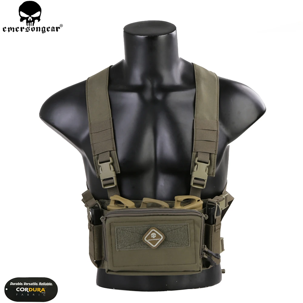 Emersongear Tactical D3CR Micro Chest Rig Modular For Plate Carrier Hunting Vest MOLLE Airsoft Mini Spiritus Military Army Gear