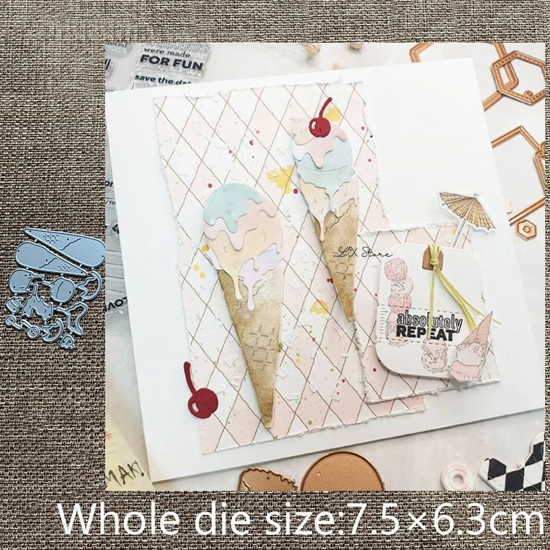 

XLDesign Craft Metal Cutting Dies stencil mold ice cream desserts decoration scrapbook Album Paper Card Craft Embossing die cuts