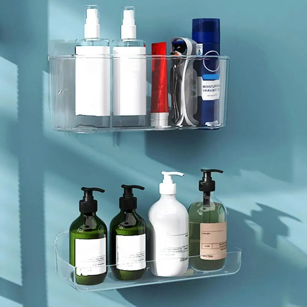 

PET Durable Shampoo Spice Bathroom Shelf Water-proof Bathroom Organizer No Drilling for Kitchen