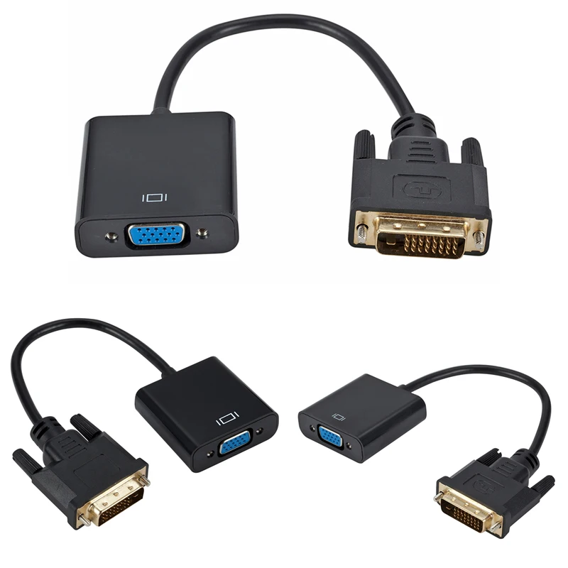 Переходник DVI (штекер) на VGA (гнездо) адаптер 24 + 1 25 Pin DVI-D Кабель-адаптер для