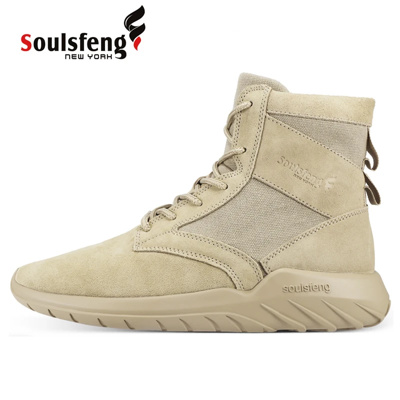 Soulsfeng Fire Team Plus Size High Top Sand Desert Boots Men's Non-Slip Lightweight Combat Boots Ladies Anti-Fur Hiking Shoes