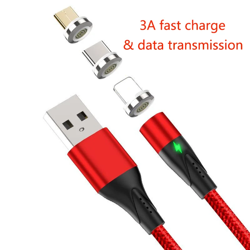 Магнитный кабель 3A Micro usb Type-C Сверхбыстрая зарядка и синхронизация данных