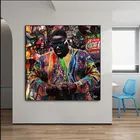 Современная Картина на холсте с граффити, трендовая фотография, черная фотография и принты, Мужская настенная роспись, декоративное изображение