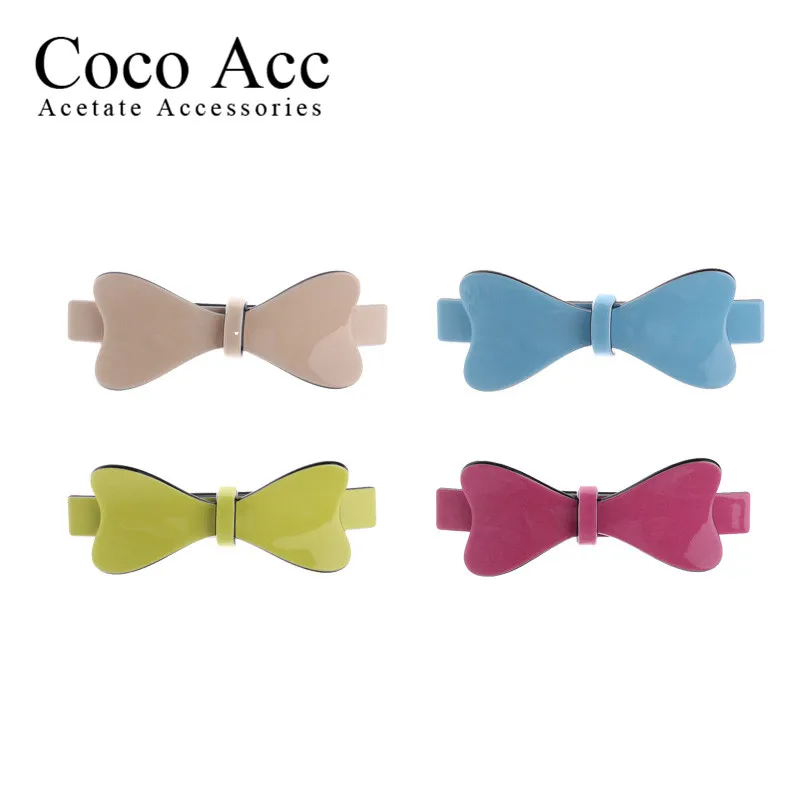 

3pcs 50% off candy color acrylic bow bowknot korea hair barrertte clips head jewelry accessories ornaments for women grils