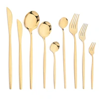 jankng gold cutlery set stainless steel golden knife fork spoon cutlery set kitchen tableware gold dinnerware set dropshipping