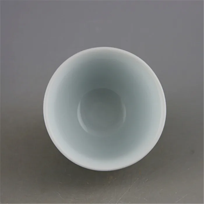 Античная золотисто-зеленая глазурованная чайная чашка ручной работы посуда