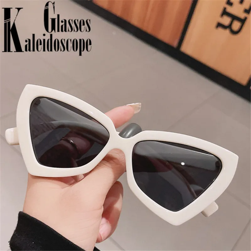 Солнцезащитные очки унисекс многоугольные кошачий глаз винтажные треугольные
