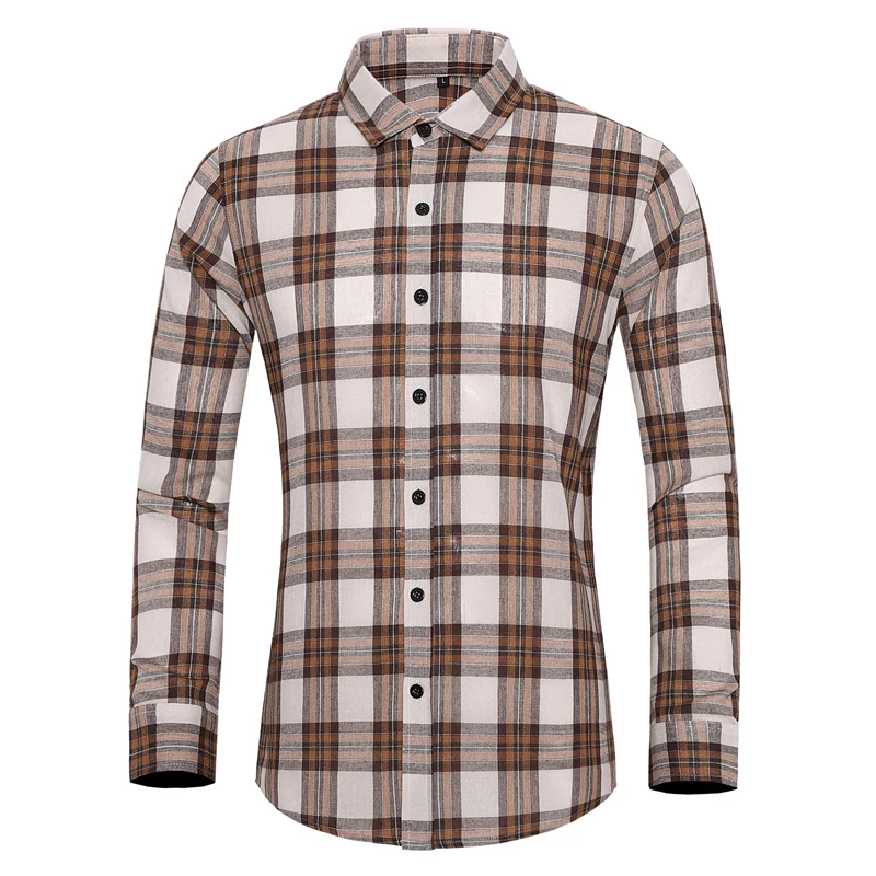 

9 Colors Men's Casual Plaid Shirt 2020 New Autumn Business Fashion Long Sleeve Shirt Male Brand Clothes Plus Size 5XL 6XL 7XL
