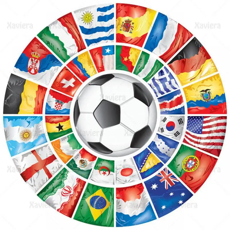

DIY 5D Diamond Painting Football Icon National Flag Diamond Embroidery Cross Stitch Kit Full Drill Football Fan Club Decoration