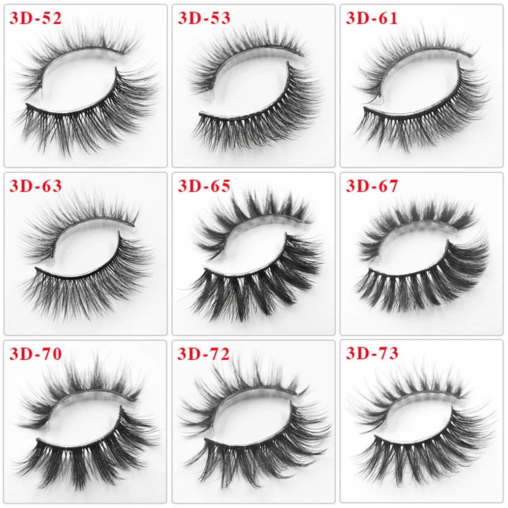 2 пары 3D Набор накладных ресниц многоразовый натуральный густой макияж ручной