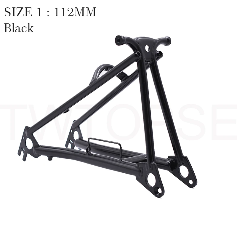 Black Frame 112mm TWTOPSE, титановая Велосипедная вилка для Brompton, складная велосипедная передняя вилка, задняя Треугольная рама 1& 1/", легкая 16", размер, часть - Цвет: Black Frame 112mm