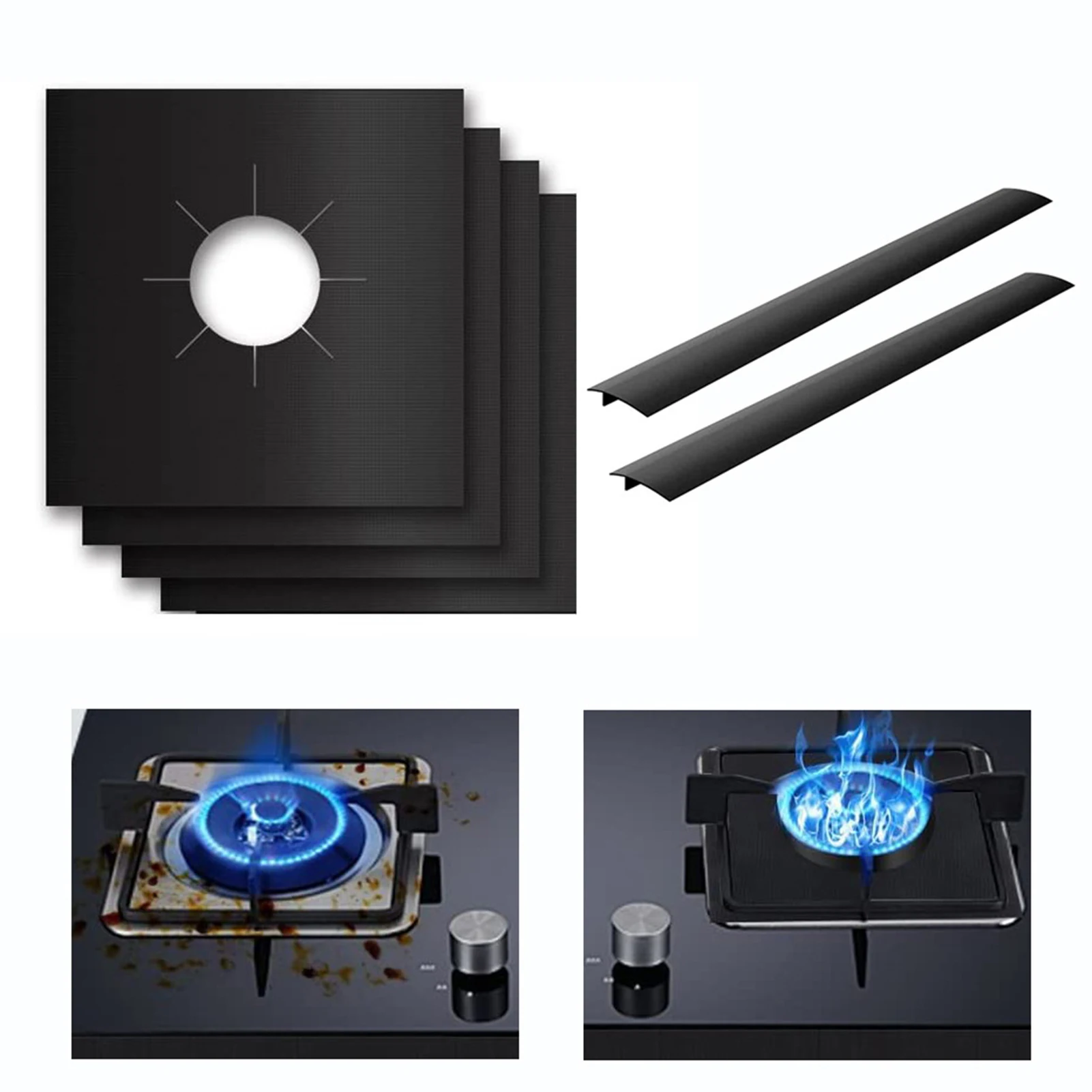 4 шт. двойной Толщина газовая плита горелки Чехлы протекторы для плиты
