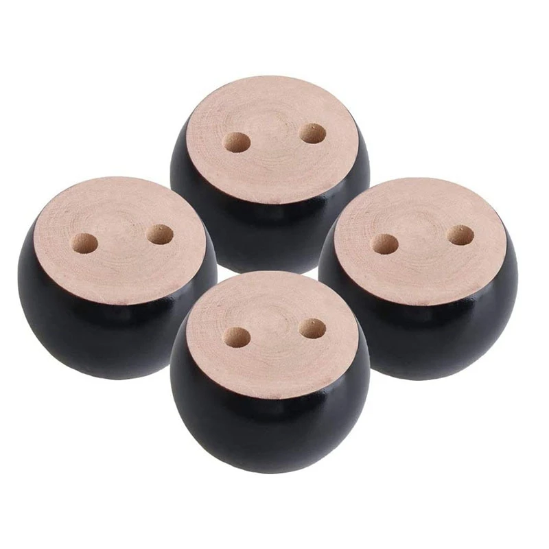 

Solid Wood Furniture Legs Bun Feet for Furniture Set of 4 Wooden Furniture Feet