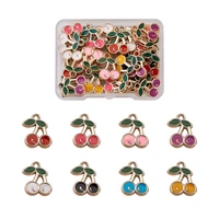 32pcsbox pineapplecherrystrawberry alloy enamel pendants charms for diy handmade necklace bracelet jewelry making