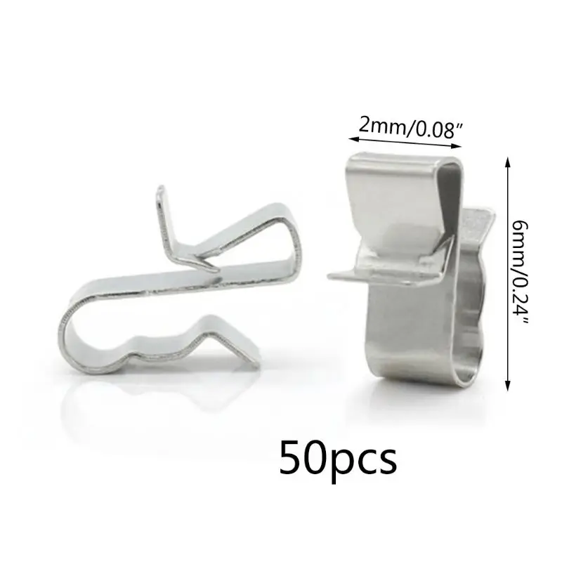 

50Pcs 2x6mm Stainless Steel Solar PV Cable Clips For System Mounting Installation