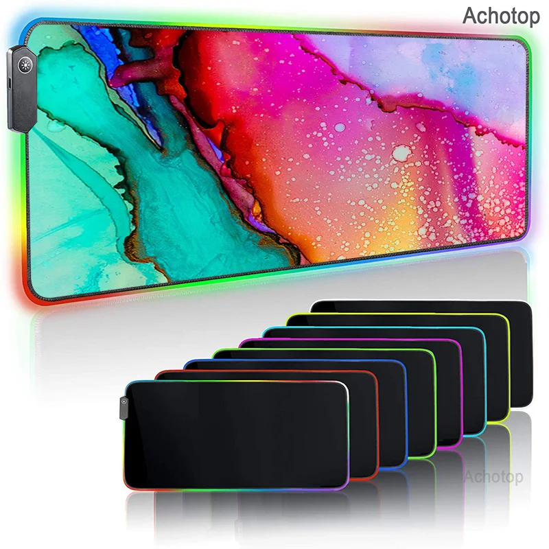 

Marble RGB Mouse Pad Gaming Accessories Table Keyboard Desk Mat Strata Liquid Gamer Mat LED Light 900x400 Carpet CSGO Mousepad