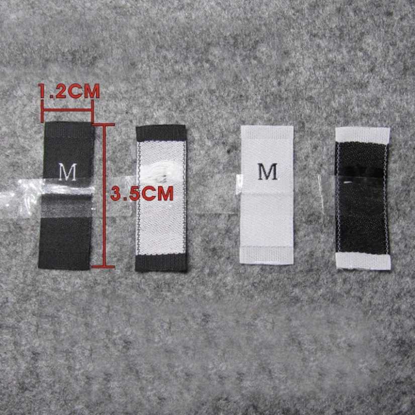 

1pcs Flag Lables for Sewing Findings for DIY Woven Label Size Mark Clothing Black White XS S M L XL Handwork Material Needlework