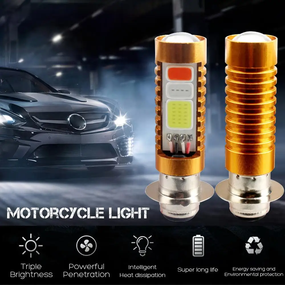 

1PC Motorcycle COB LED Headlight Bulb Hi/Lo Beam H4 BA20D H6 Front Light Lamp DRL