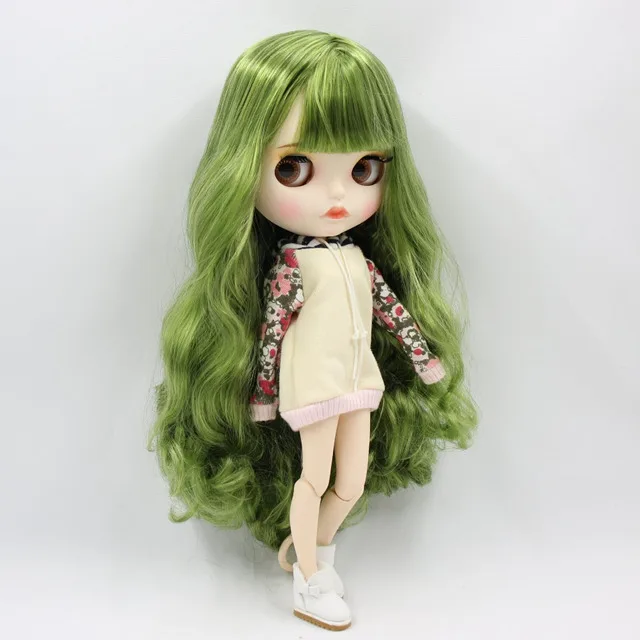 doll clothes shoes Ледяная фабрика blyth кукла BL4299/42038 зеленый микс волос, новое матовое лицо с бровями Карвен губы, белая кожа сустава тела 30 см 1/6 - Цвет: doll clothes shoes