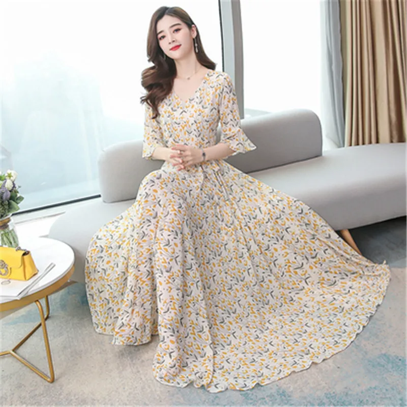 Элегантное женское вечернее платье летнее платье-макси в стиле бохо с