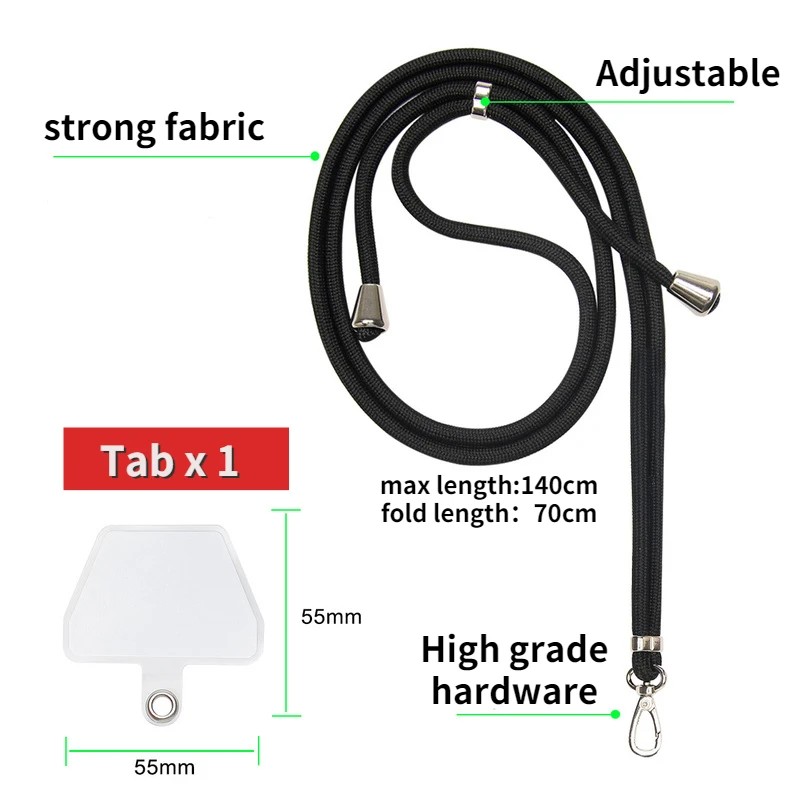 Однотонный ремешок для телефона розовый регулируемый Аксессуары мобильных
