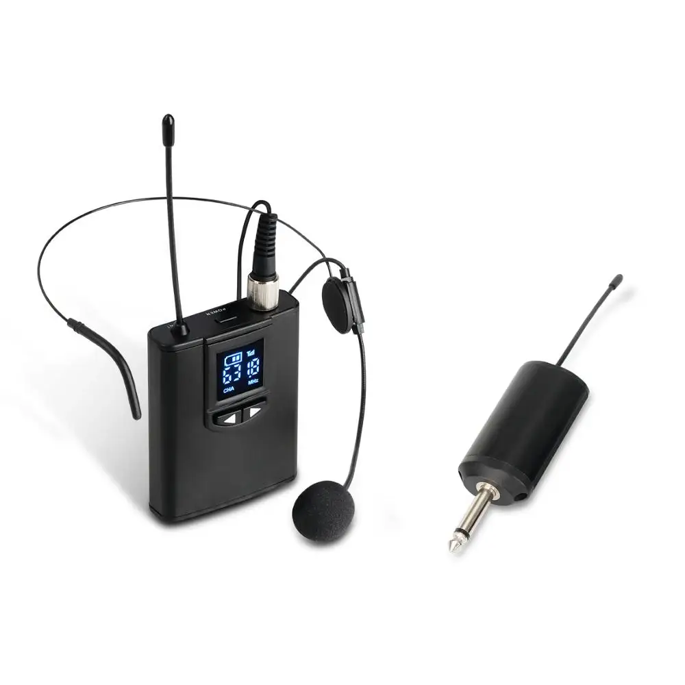 Беспроводная система Depusheng с гарнитурой микрофоном нагрудным передатчиком и