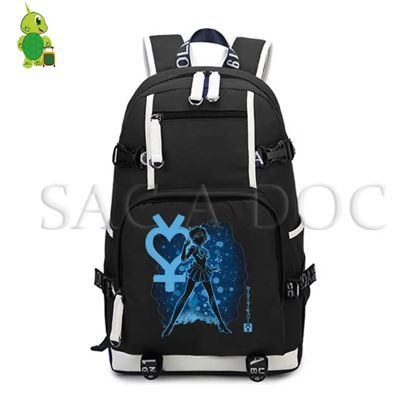Флуоресцентный рюкзак с аниме Сейлор Мун/Сатурн для женщин и мужчин школьный