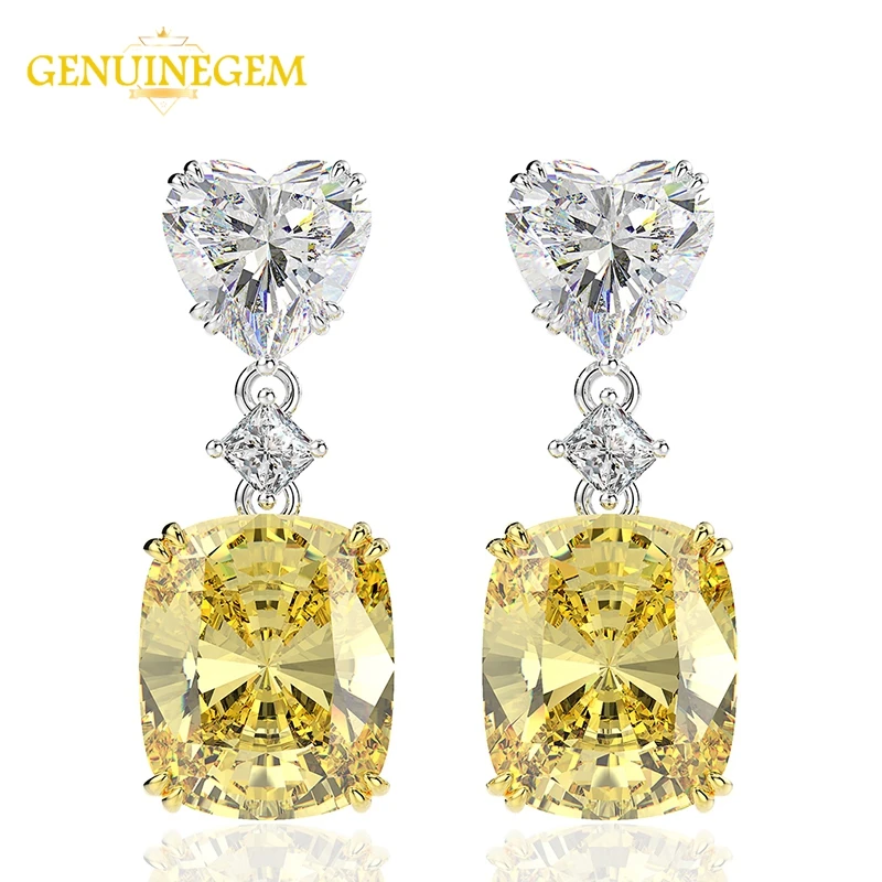 Женские серьги подвески из серебра 2019 пробы с цитрином|Серьги-подвески| |