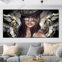 full square round diamonds embroidered cuadros steampunk angels with glasses 3d diy mosaic pictures for home decor tt3085