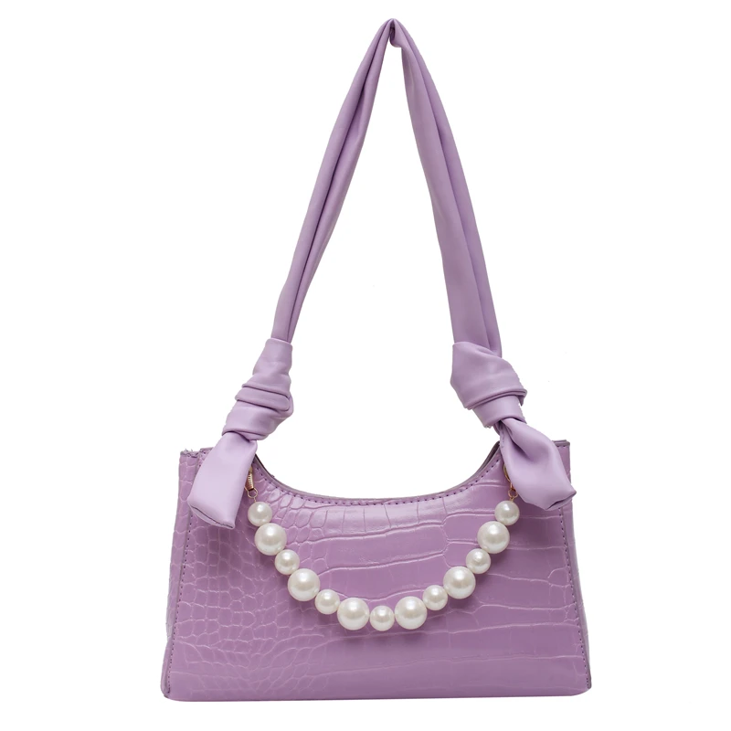 

Single Shoulder Oblique Span underarm bag, baguette bag 2021 new single shoulder bag pearl bag high quality PU bag
