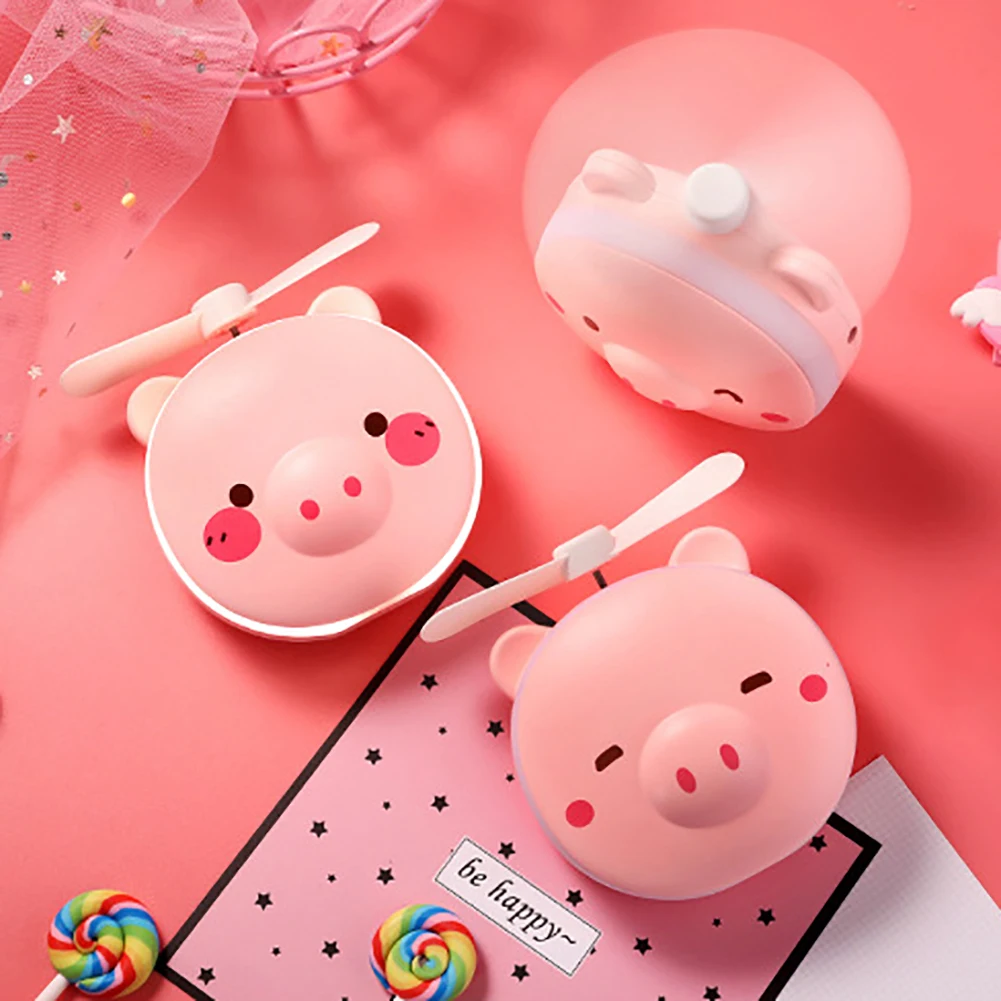 Мини портативное зеркало для макияжа со Свинкой из мультфильма светодиодный USB