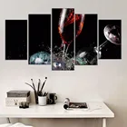 5 шт. Картина на холсте из бокала разбитого вина модульная каллиграфия Cudaros картина плакат настенное искусство для домашнего декора рамка