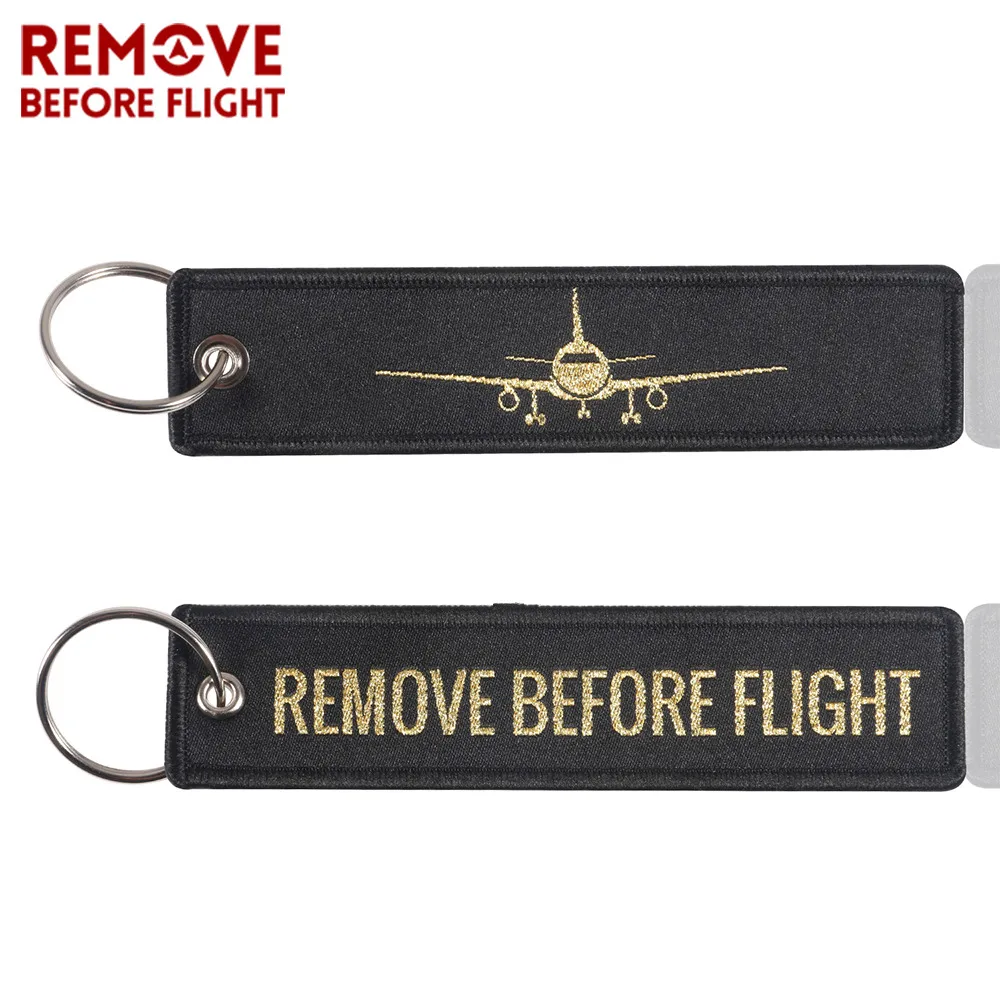 

1 PCS Woven Remove Before Flight Keychains Jewelry Shinning Key Chain For Aviation Gifts Key Tag Label Fashion Airplane Keyrings